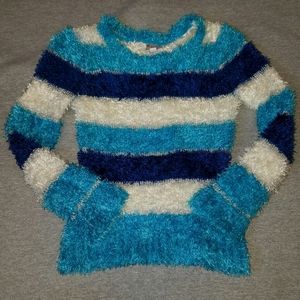 Justice Fluffy Striped Sweater